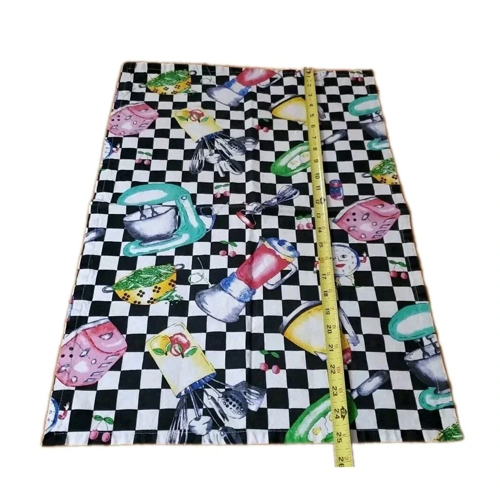 Kitchen Tea Towel Checkered Toaster Blender Kitchen Gadgets Kitsch‎ Farmhouse